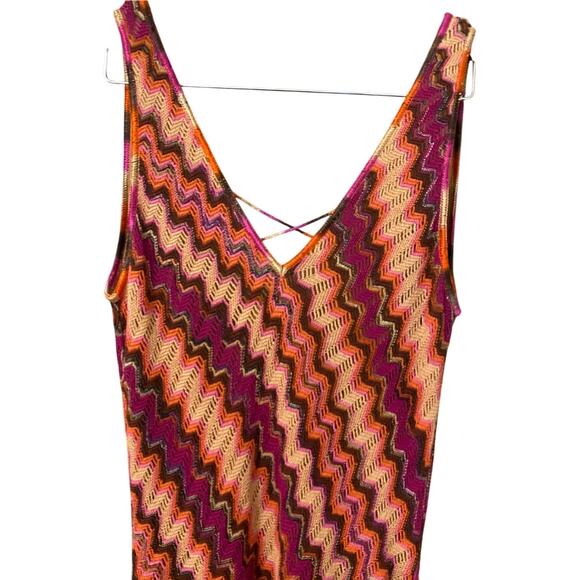 Missoni Vintage Y2K Printed Crochet Midi Dress IT 40 / Small Linen Cotton Blend - Picture 7 of 16